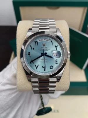 Rolex Day Date Arabe Ice Blue Platinum - Image 3