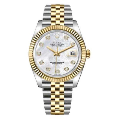 Rolex Datejust Two-tone fond argenté